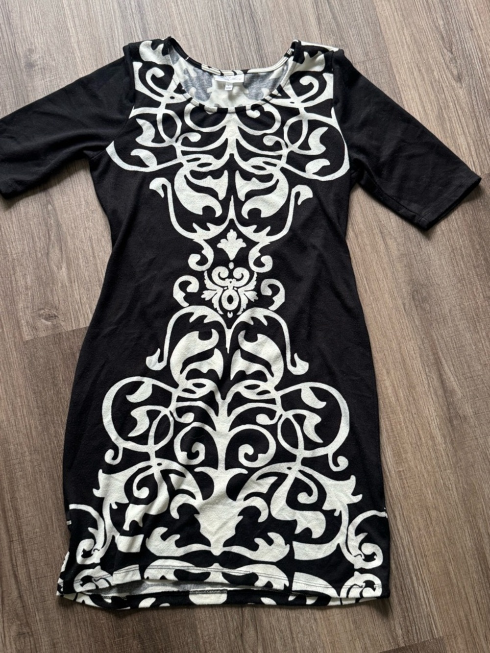 Allison Brittney Black and White Midi Dress